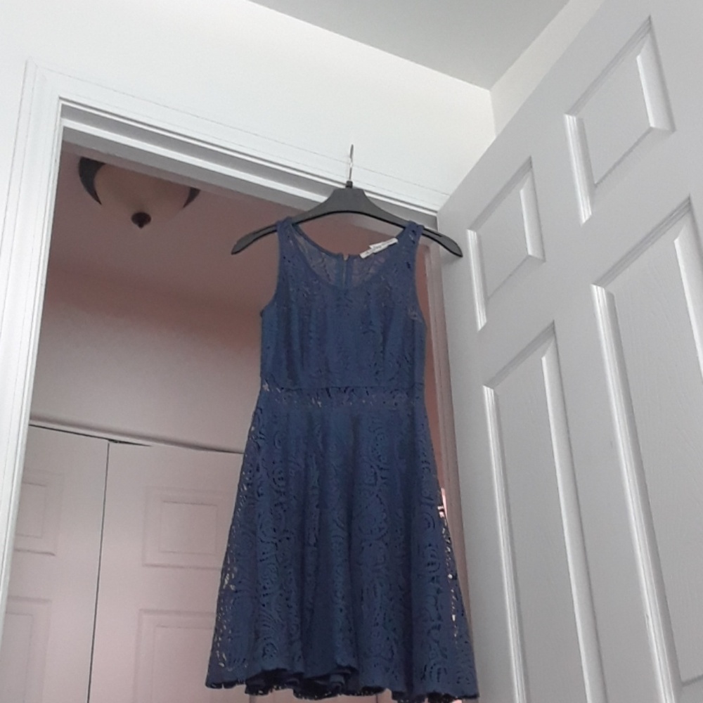 Navy Blue Laced Dress